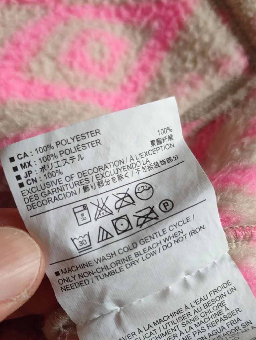 Old Navy Girl's Large 10/12 Pink Tribal Print Fleece Hoodie